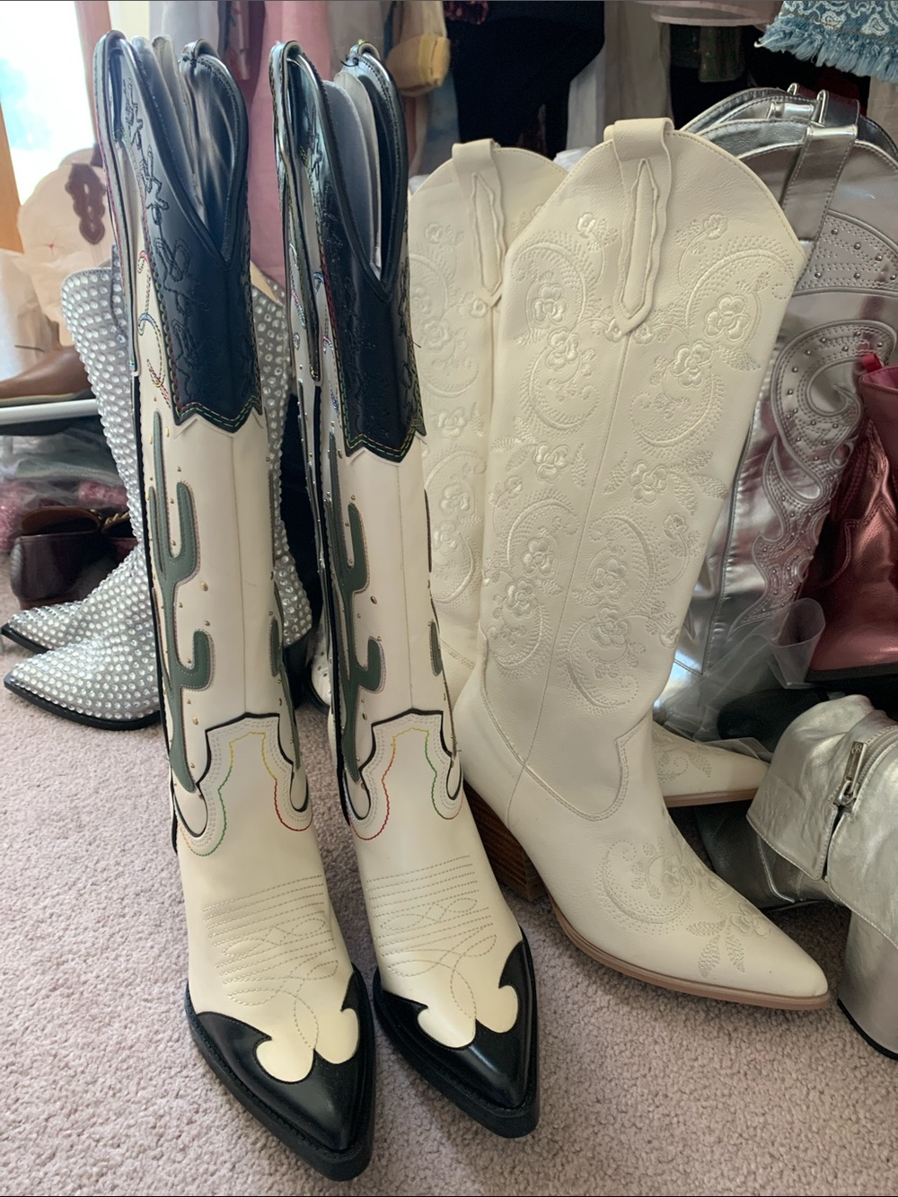 NWOT Zara Cactus Cowboy Boots - Picture 2 of 4